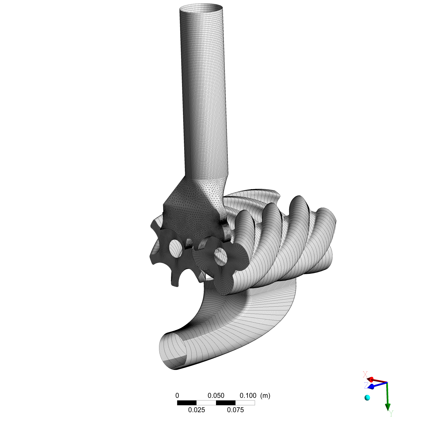 Stator and Rotor Mesh for CFD Analysis of a Screw Compressor