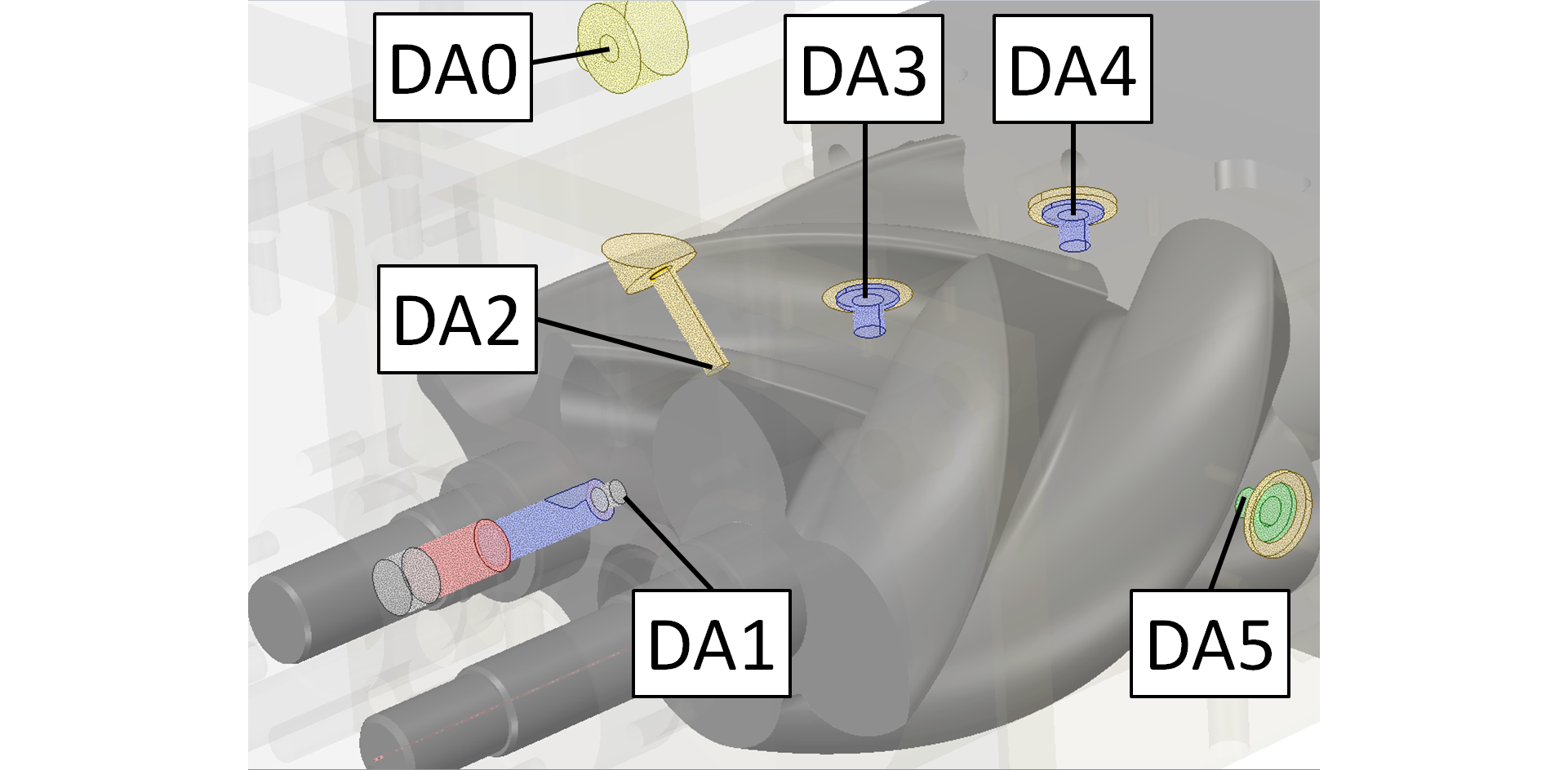CAD Model of the Screw Expander Including Pressure Measurement Points